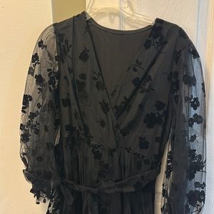 Lace black maxi dress